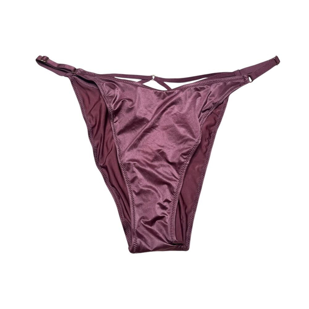 Victoria's Secret Smooth Strappy-Back Adjustable Brazilian Panty Purple Vapor XL